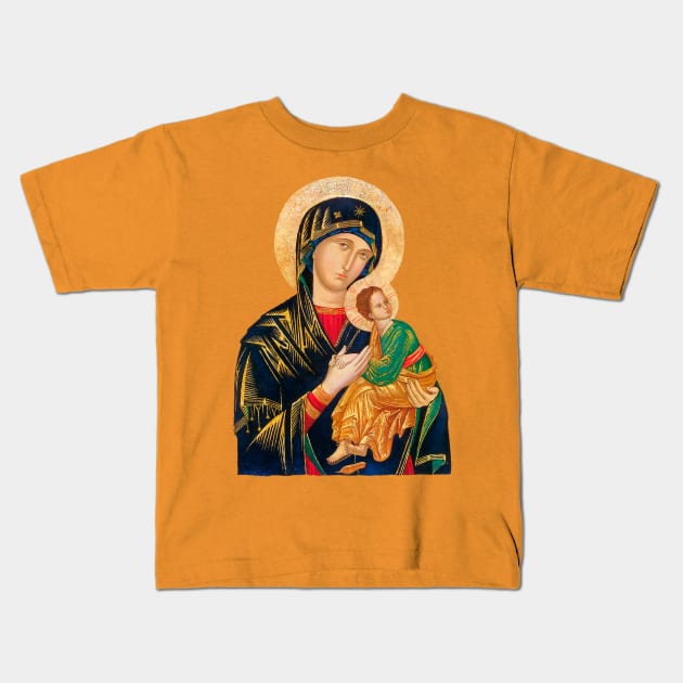 Our Lady of Perpetual Help (transparent background design) Kids T-Shirt by Brasilia Catholic